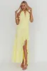 Enticing Halterneck Frill Maxi Dress Yellow sold by Selfie Leslie