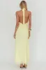 Enticing Halterneck Frill Maxi Dress Yellow sold by Selfie Leslie