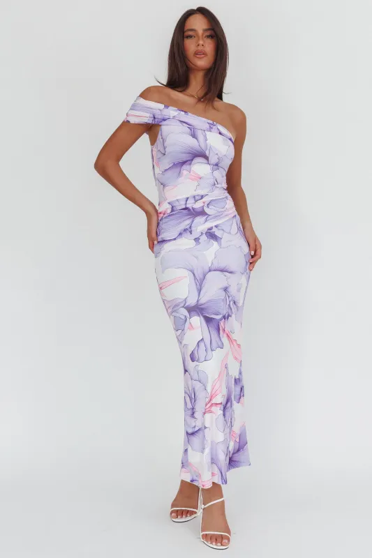 Gala One-Shoulder Maxi Dress Orchid Lilac sold by Selfie Leslie