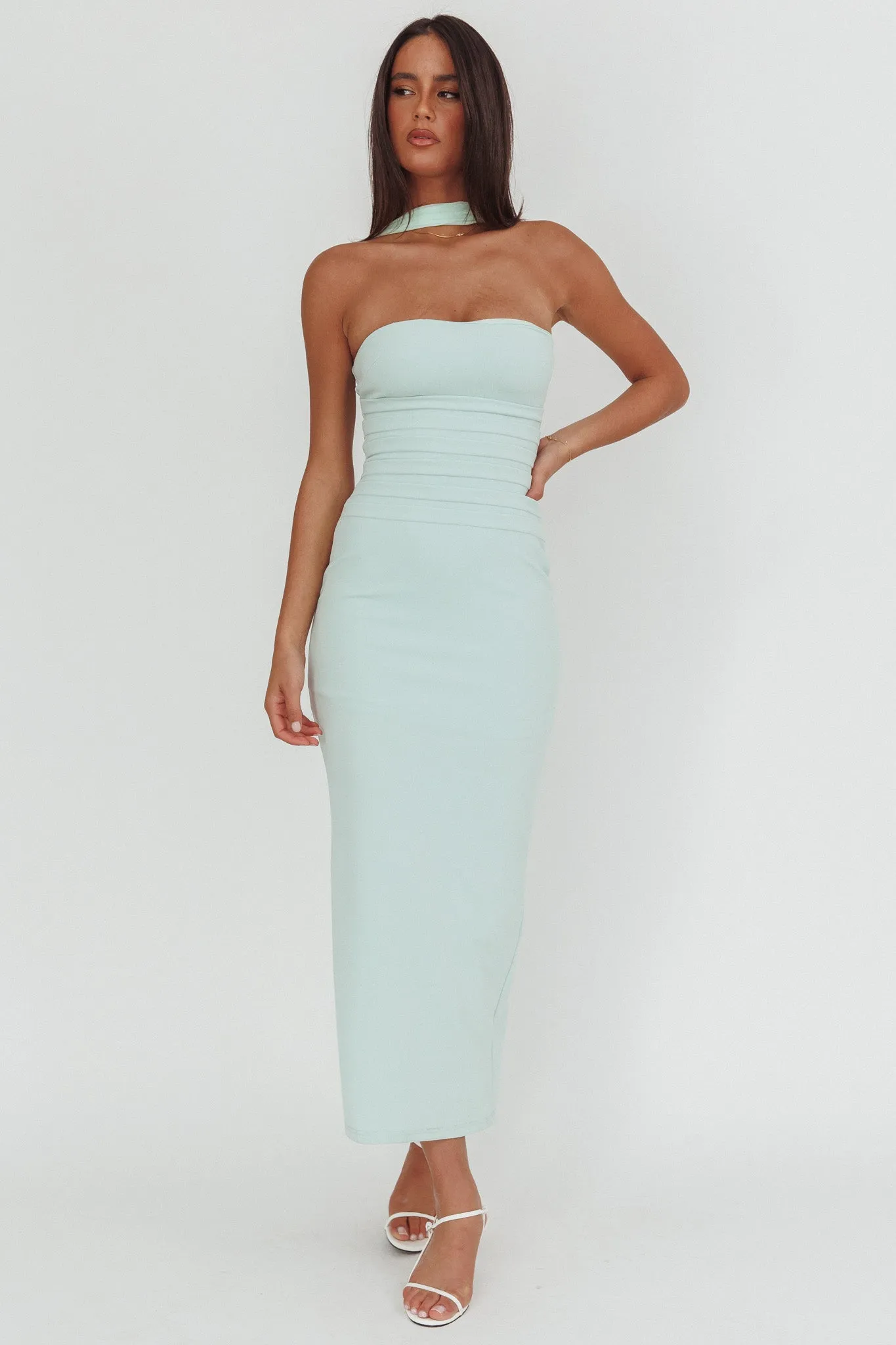 Luna Sol Reverse Halter Maxi Dress Mint sold by Selfie Leslie product image thumbnail 5