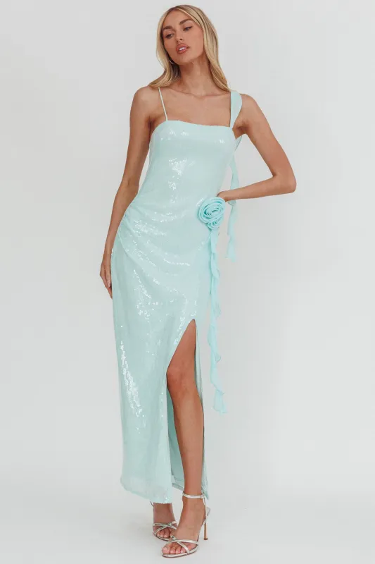 She Glows Cami Strap Sequin Maxi Dress Mint sold by Selfie Leslie