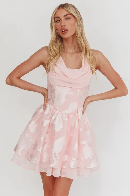 Lusting Lace-Up Back Mini Dress Blush sold by Selfie Leslie