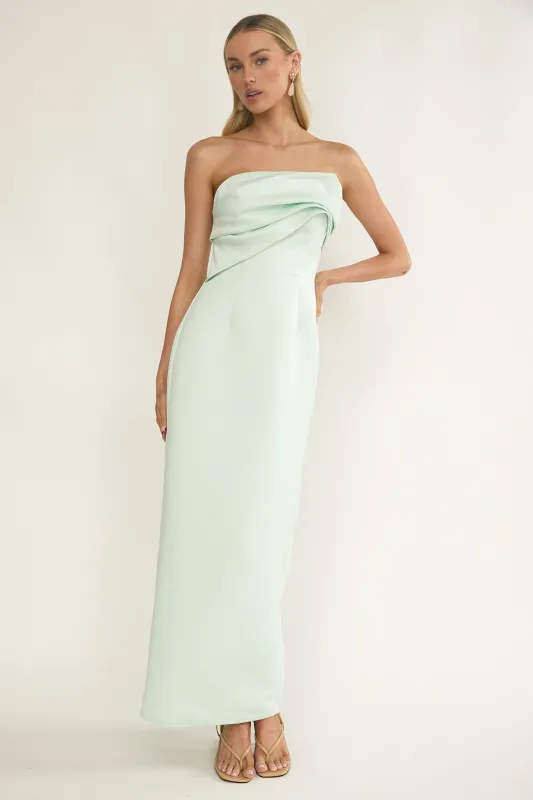 Fleur Sky Strapless Pleat Bust Maxi Dress Mint sold by Selfie Leslie