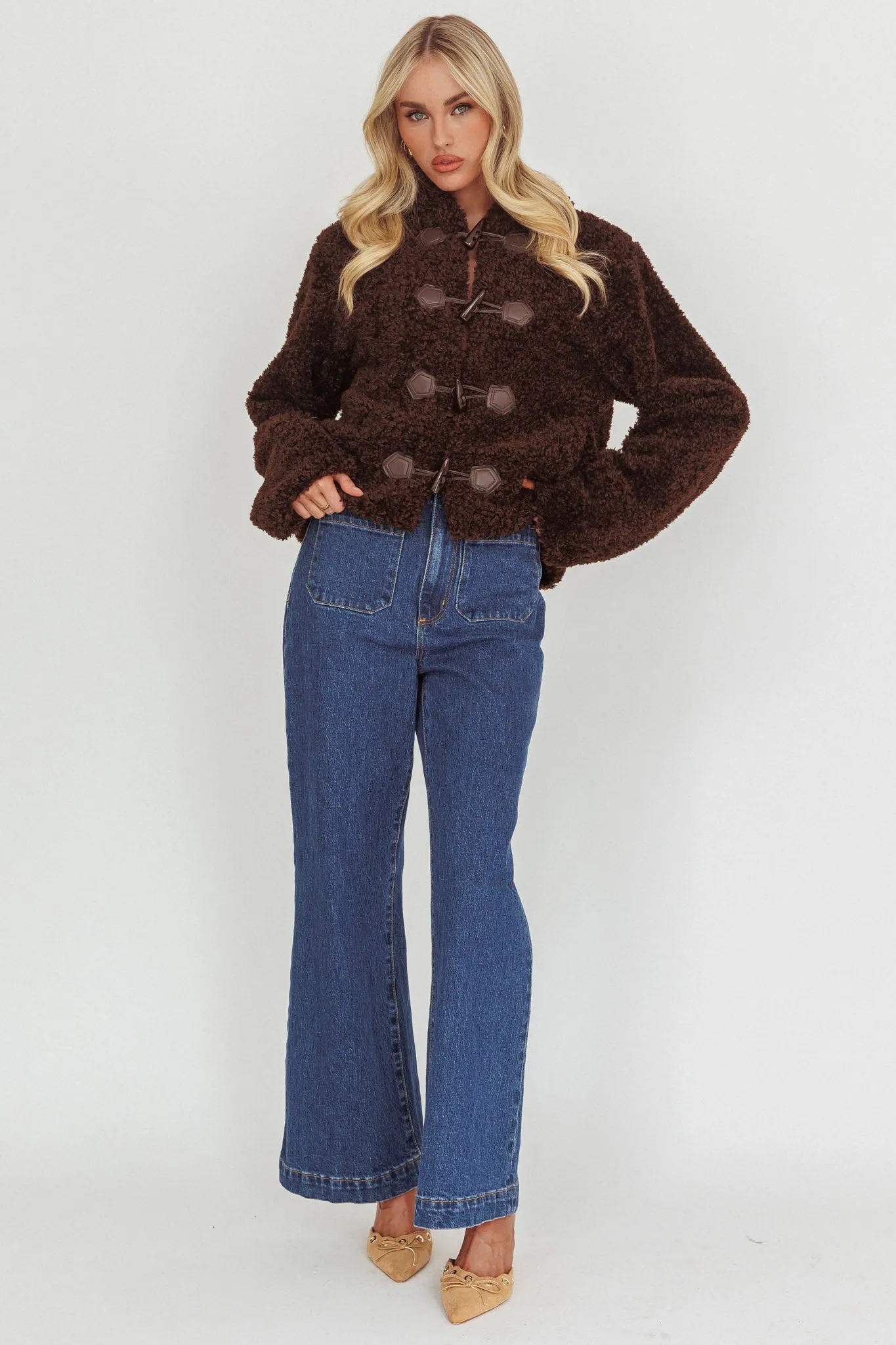 Elaris Hooded Toggle Jacket Brown sold by Selfie Leslie product image thumbnail 4