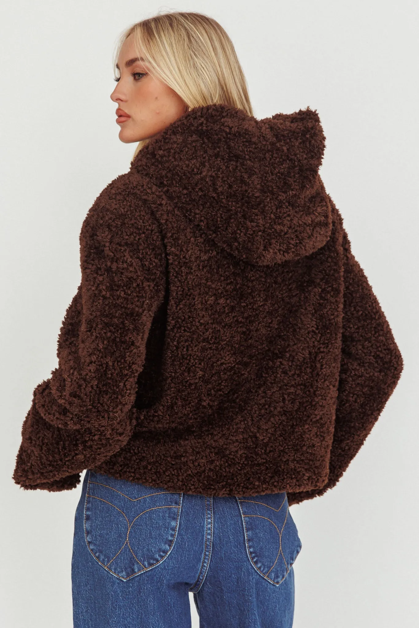 Elaris Hooded Toggle Jacket Brown sold by Selfie Leslie product image thumbnail 2