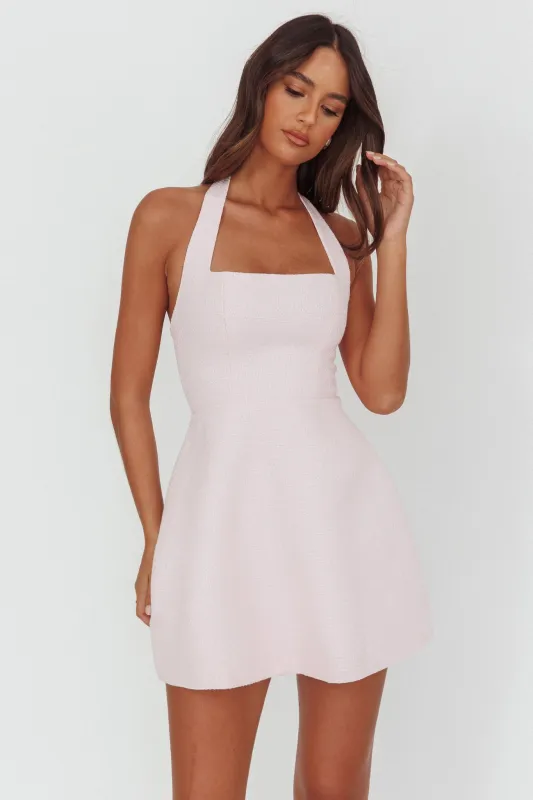 Hendrix Halterneck A-Line Mini Dress Pink sold by Selfie Leslie