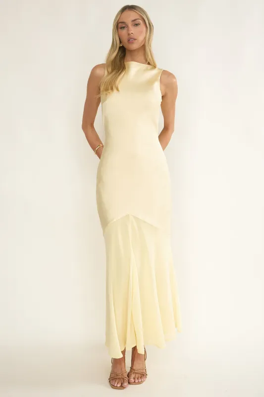 Veyla Shoulder Sash Maxi Dress Butter sold by Selfie Leslie