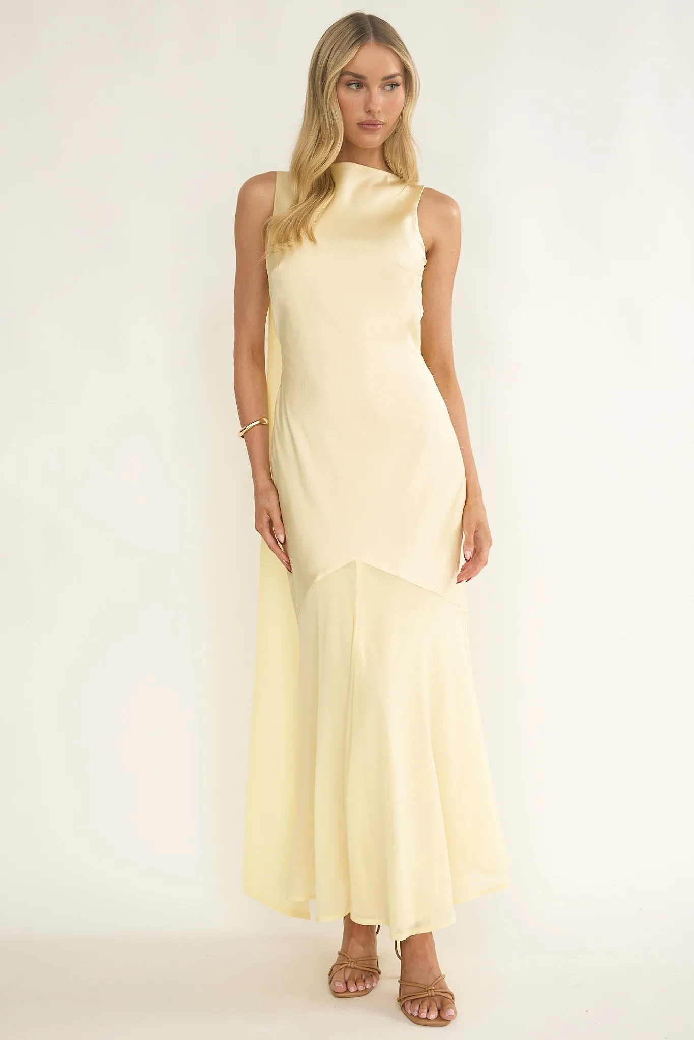 Veyla Shoulder Sash Maxi Dress Butter sold by Selfie Leslie product image thumbnail 5