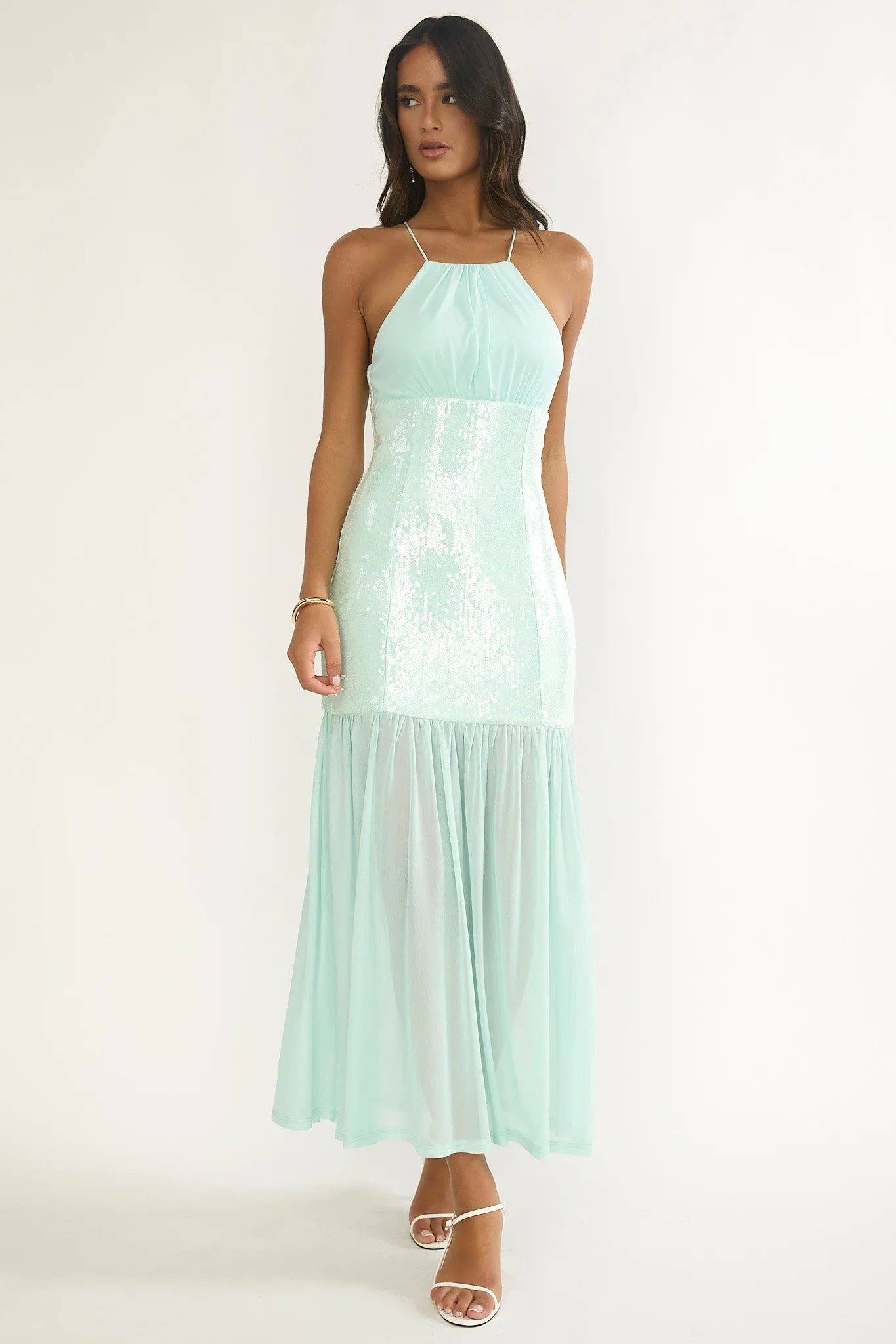 Wilma Sequin Bodice Maxi Dress Mint sold by Selfie Leslie product image thumbnail 5