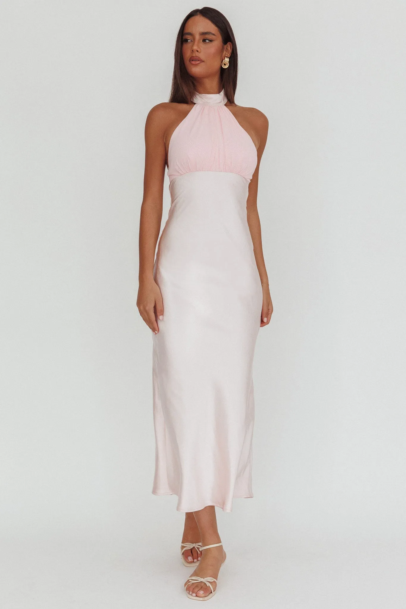 Kaivira Halterneck Maxi Dress Pink sold by Selfie Leslie