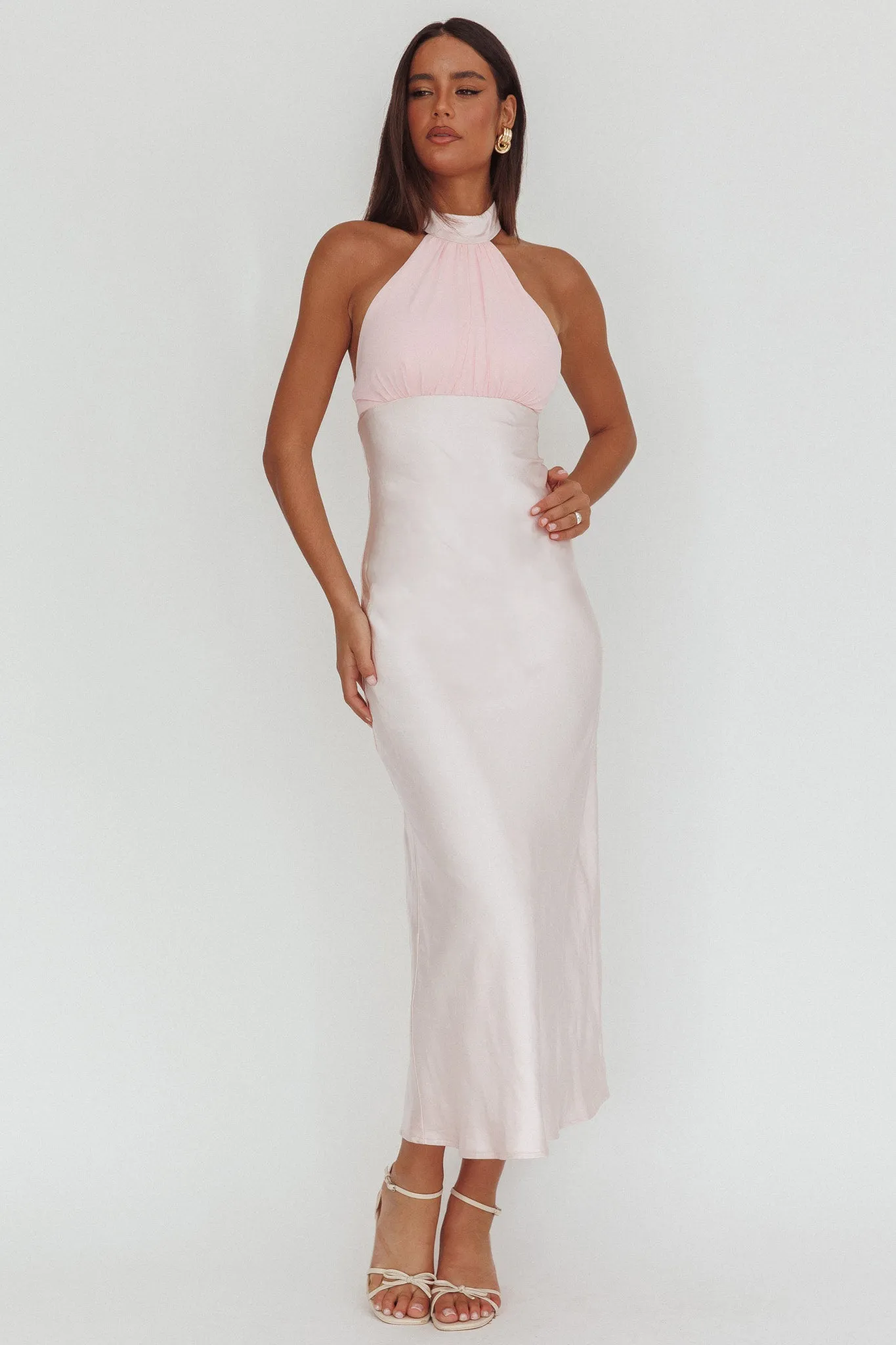 Kaivira Halterneck Maxi Dress Pink sold by Selfie Leslie product image thumbnail 4