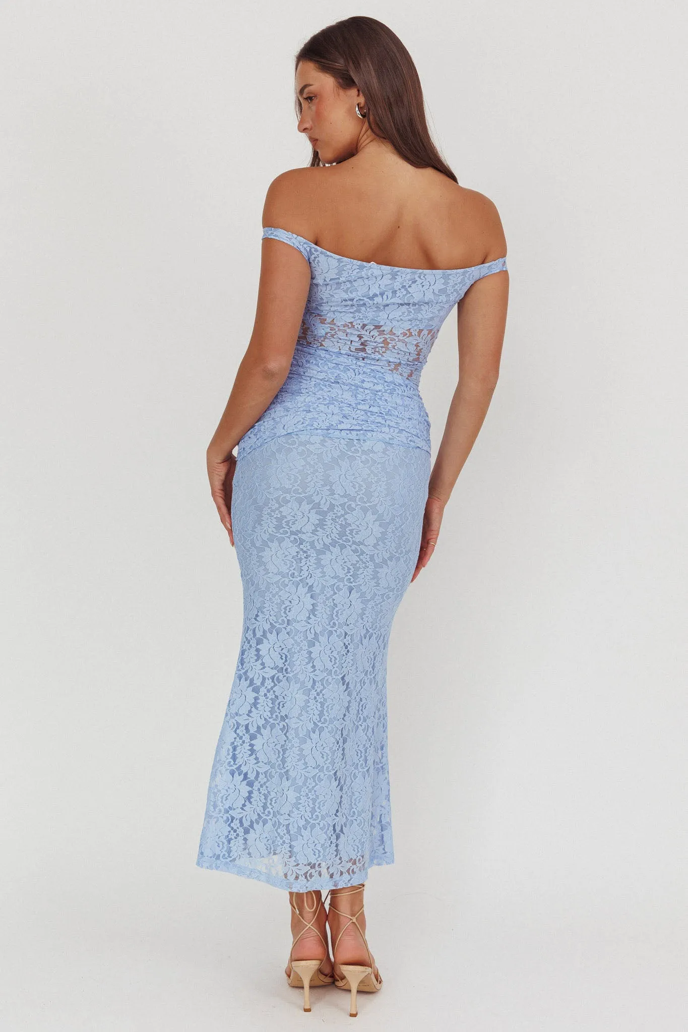 Bellora Off-Shoulder Lace Maxi Dress Blue sold by Selfie Leslie product image thumbnail 2