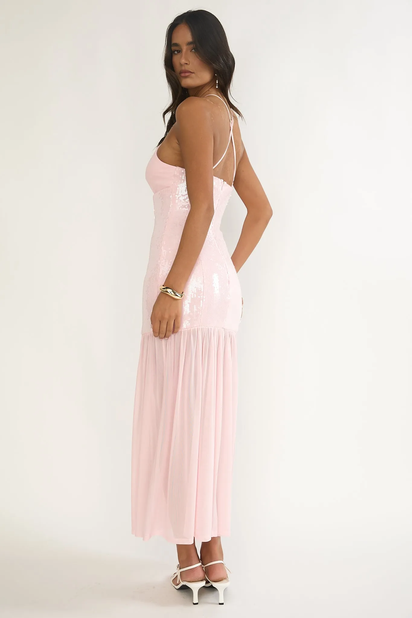 Wilma Sequin Bodice Maxi Dress Pink sold by Selfie Leslie product image thumbnail 3