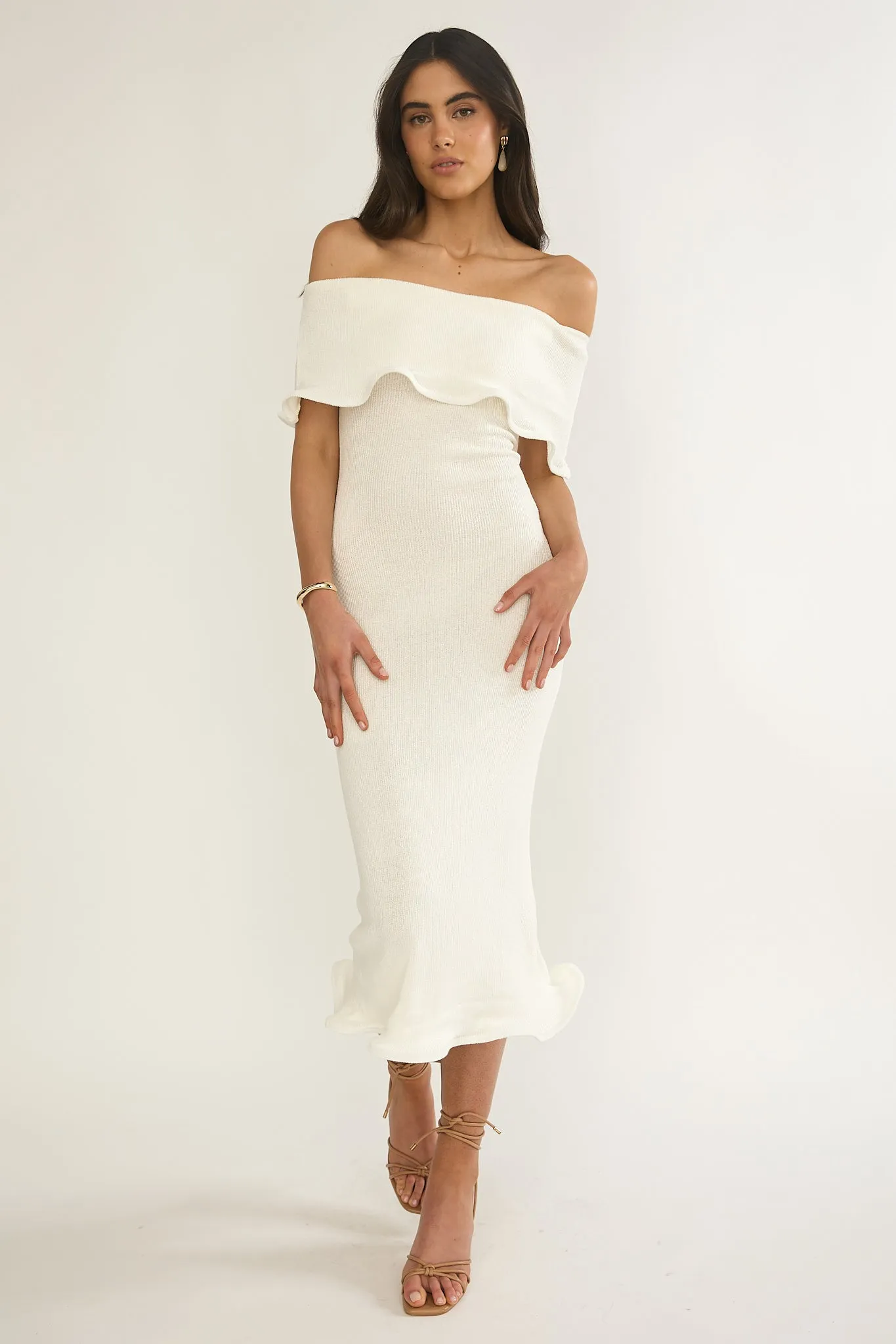 Rayna Off-Shoulder Midi Dress Ivory sold by Selfie Leslie product image thumbnail 5
