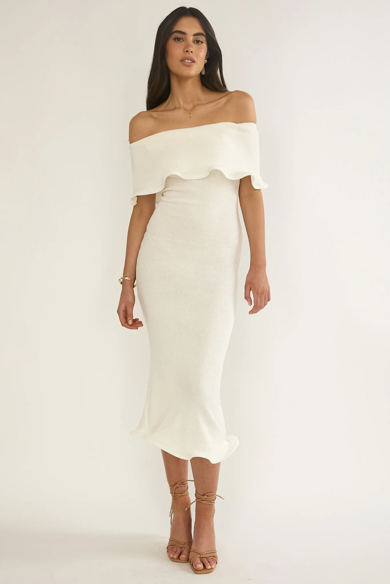 Rayna Off-Shoulder Midi Dress Ivory sold by Selfie Leslie product image thumbnail 2