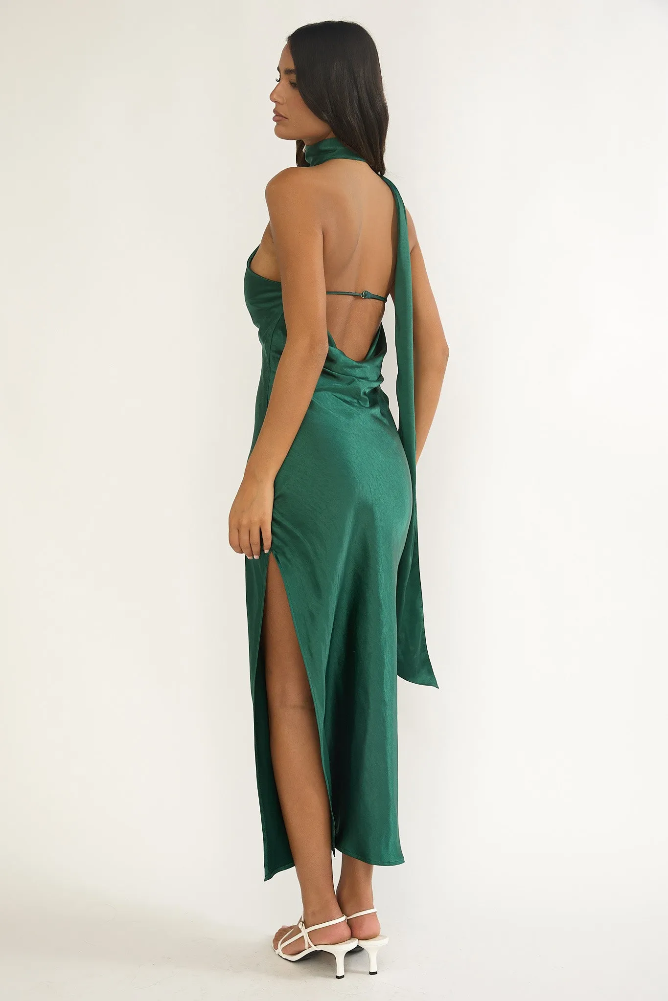 Rionna Open Cowl Back Maxi Dress Forest Green sold by Selfie Leslie product image thumbnail 2