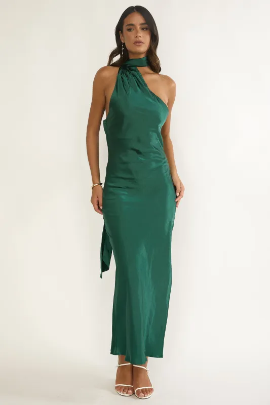 Rionna Open Cowl Back Maxi Dress Forest Green sold by Selfie Leslie