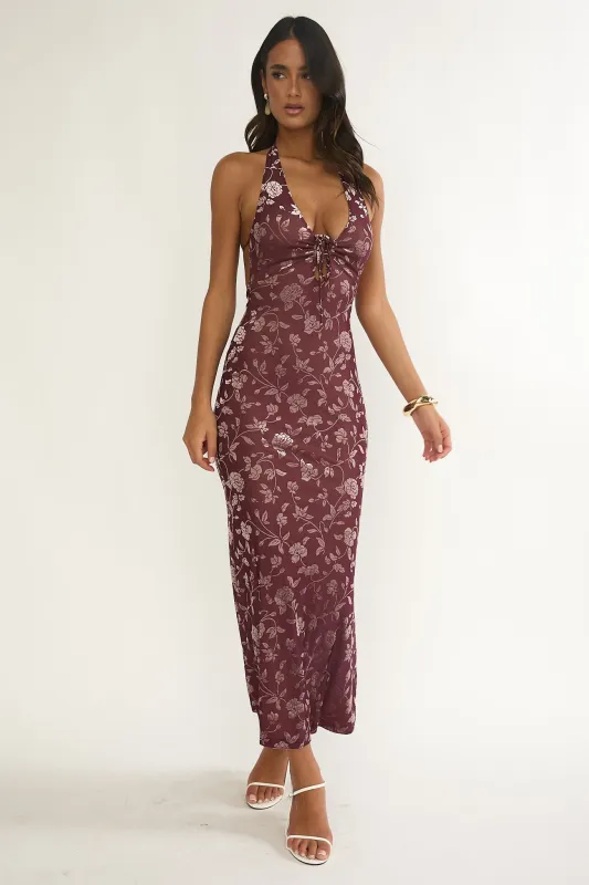 Sing To Me Keyhole Halter Maxi Dress Purple sold by Selfie Leslie