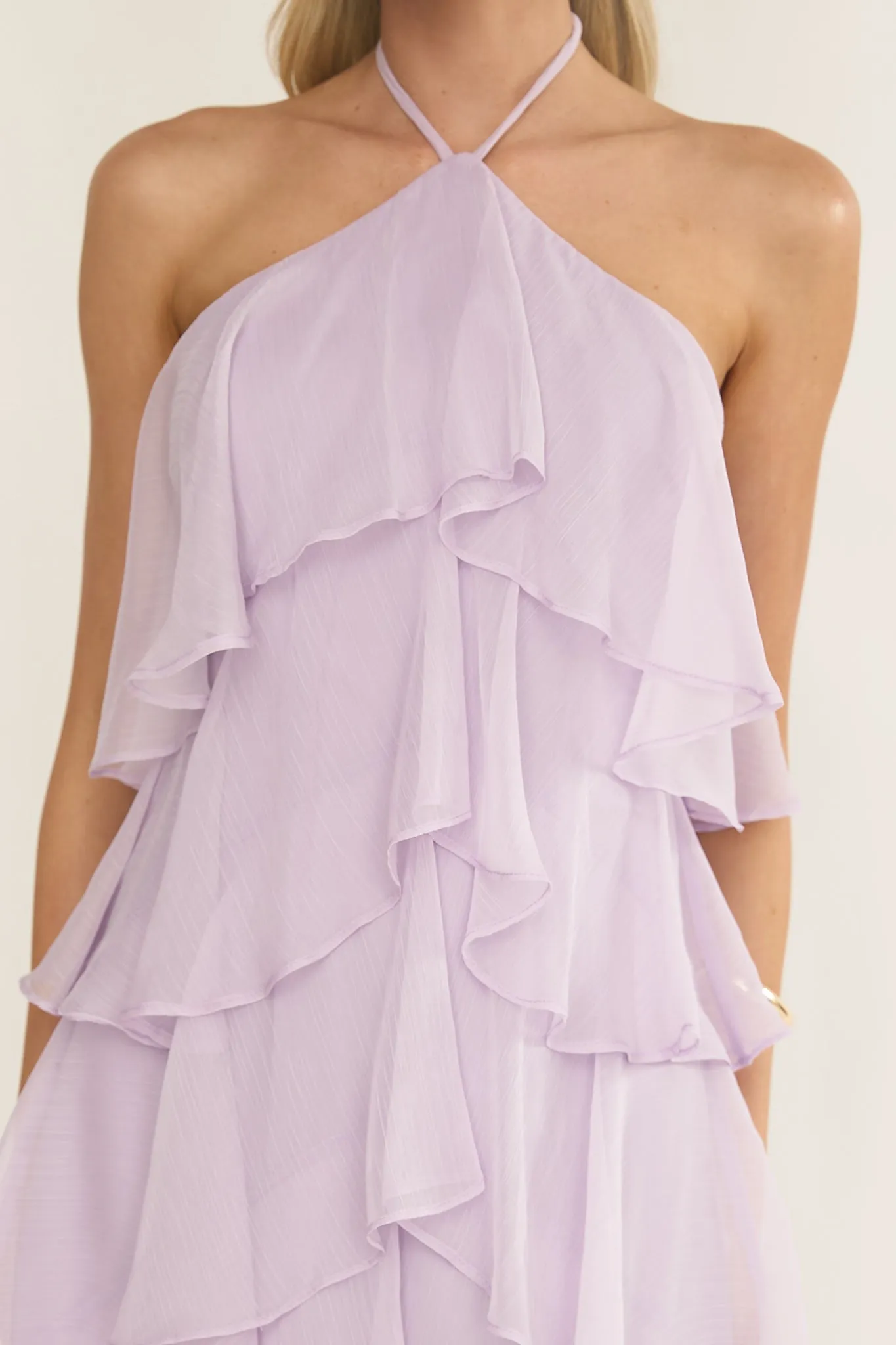 Darylyn Tiered Ruffle Maxi Dress Lilac sold by Selfie Leslie product image thumbnail 3