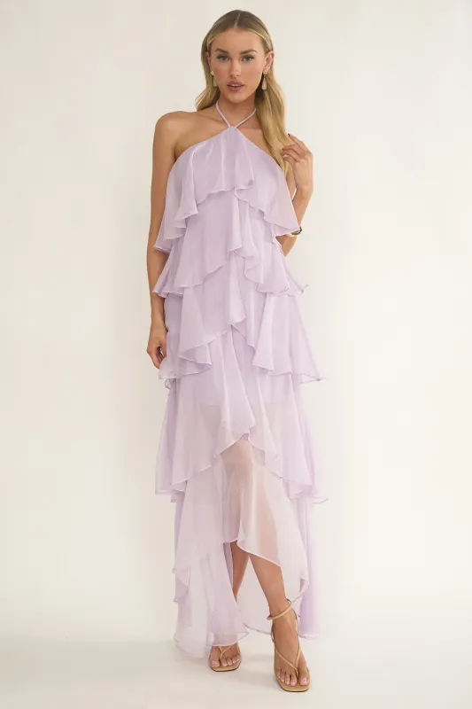 Darylyn Tiered Ruffle Maxi Dress Lilac sold by Selfie Leslie