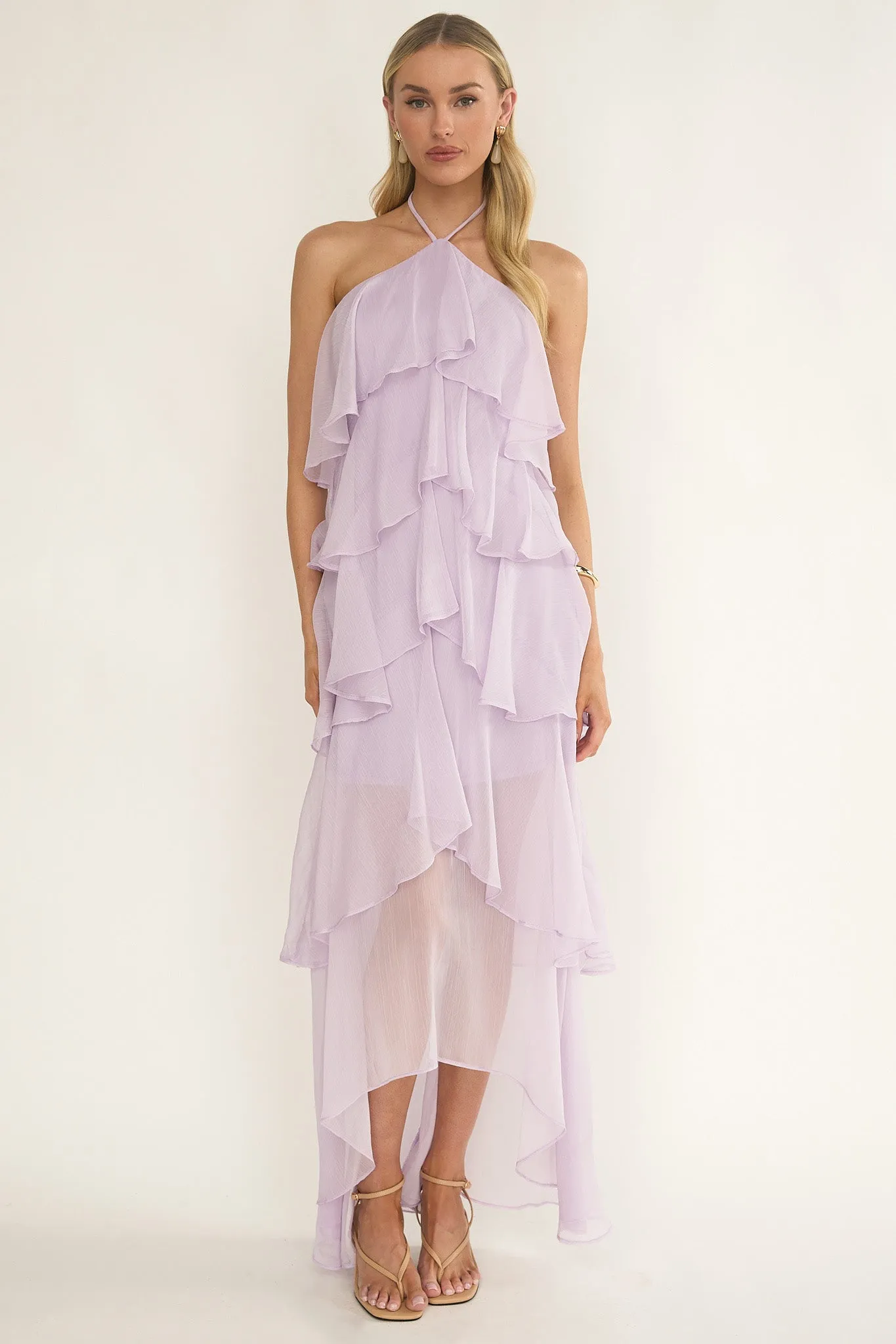 Darylyn Tiered Ruffle Maxi Dress Lilac sold by Selfie Leslie product image thumbnail 4