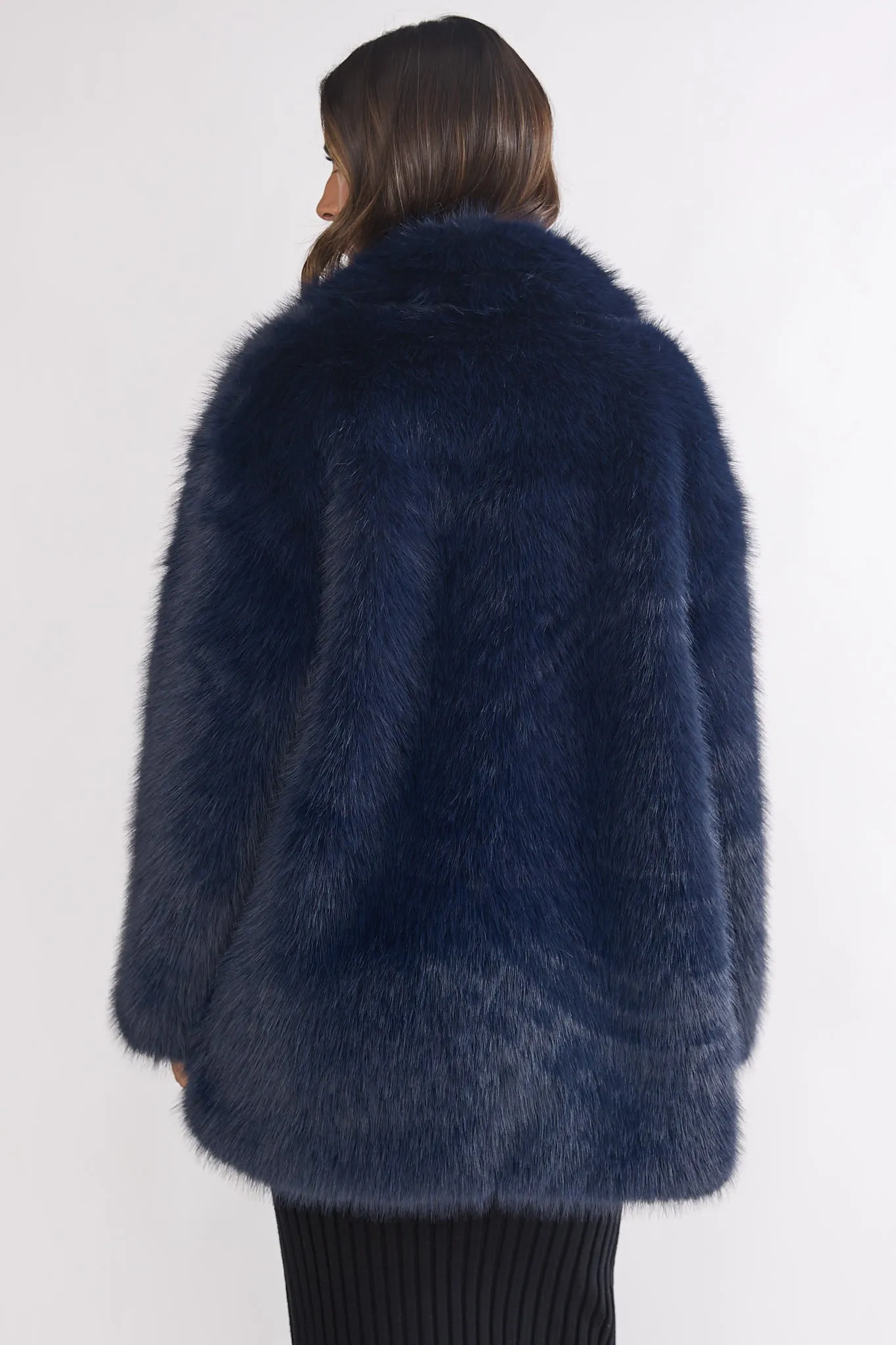 Rilani Faux Fur Pocket Coat Navy sold by Selfie Leslie product image thumbnail 4