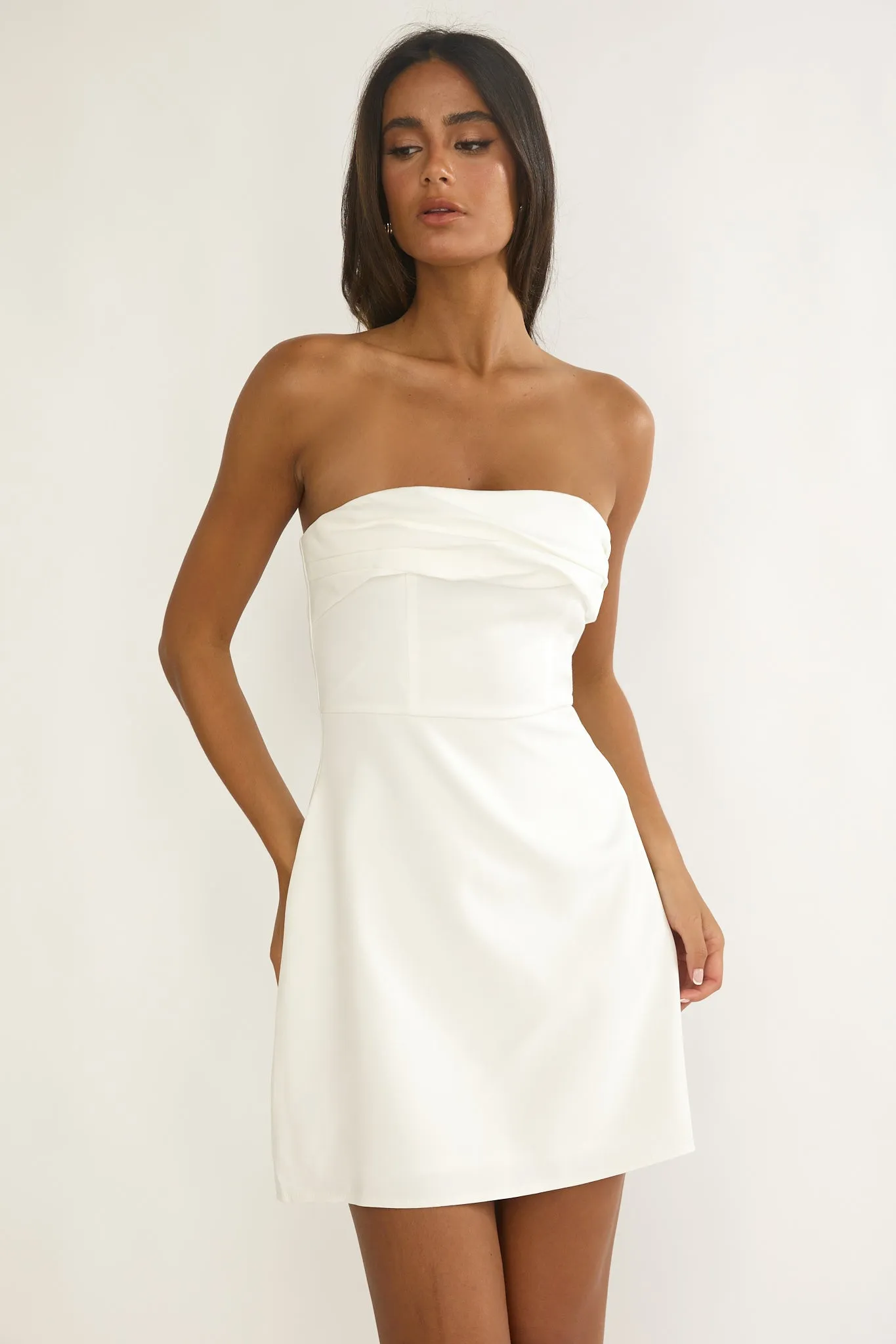 Serenelle Foldover Bust Mini Dress White sold by Selfie Leslie product image thumbnail 5