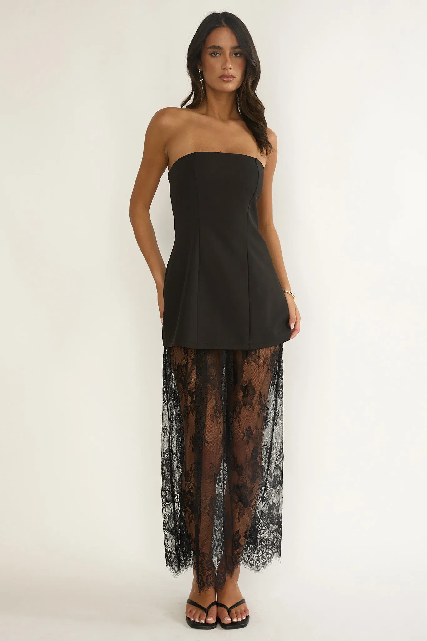 Talina Strapless Two-Piece Lace Skort Set Black sold by Selfie Leslie product image thumbnail 2