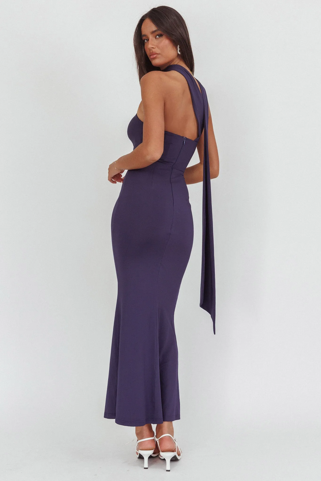 Raeva Strapless Scarf Maxi Dress Navy sold by Selfie Leslie product image thumbnail 3