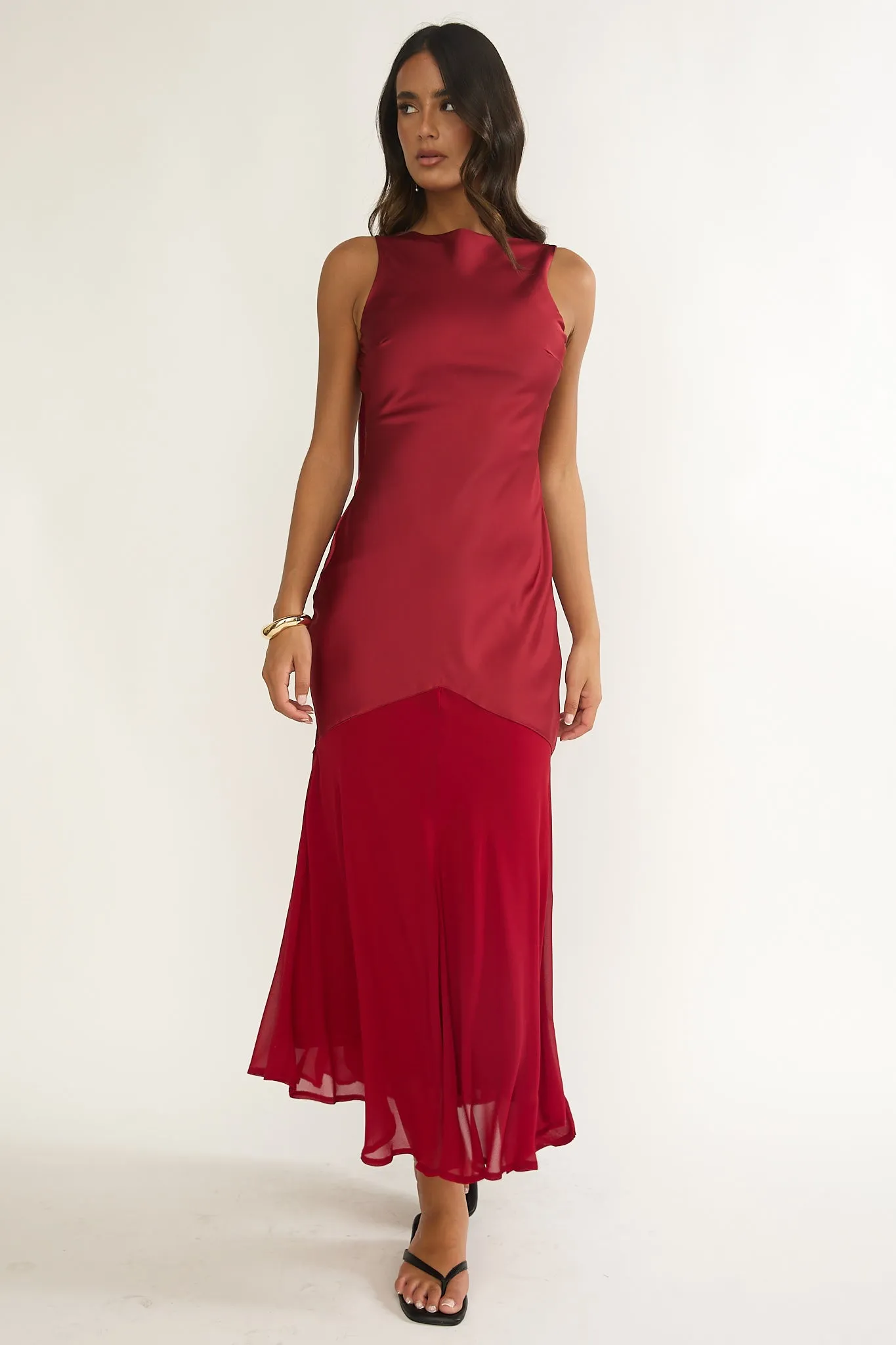 Veyla Shoulder Sash Maxi Dress Wine sold by Selfie Leslie