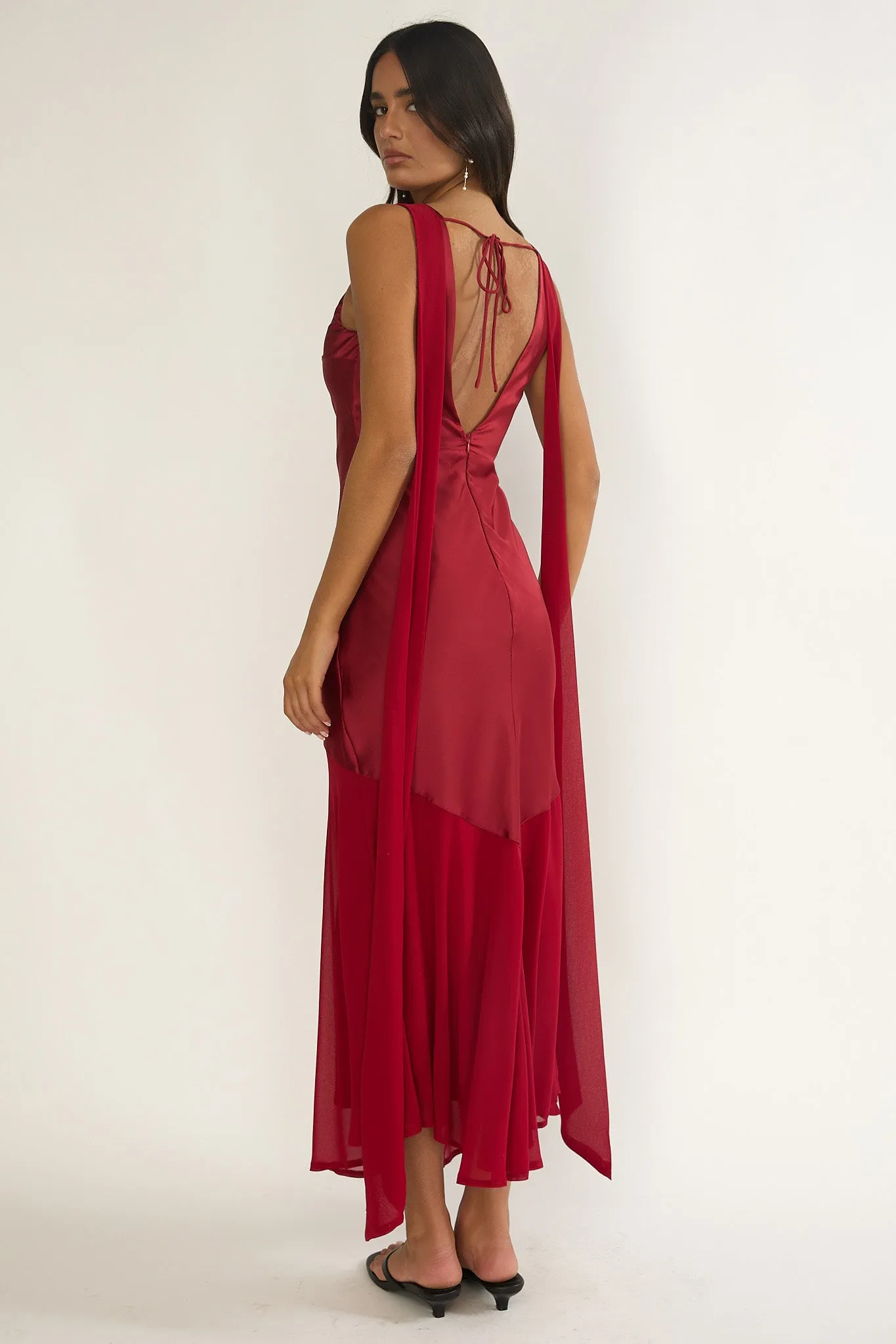 Veyla Shoulder Sash Maxi Dress Wine sold by Selfie Leslie product image thumbnail 2
