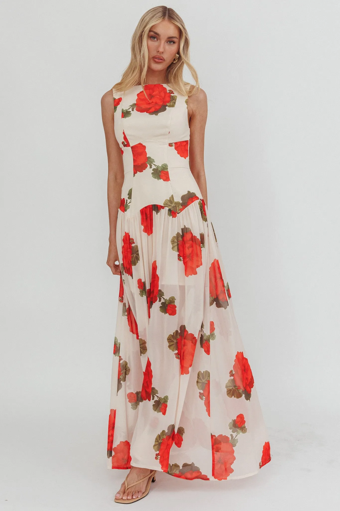 Opulent Low Back Maxi Dress Floral Rose sold by Selfie Leslie product image thumbnail 2