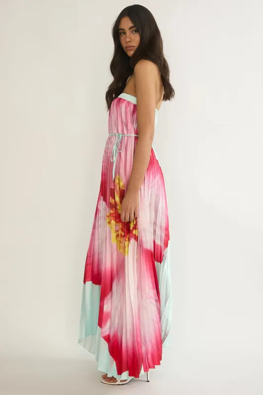 Lauriella Strapless Accordion Pleat Maxi Dress Hibiscus Mint sold by Selfie Leslie