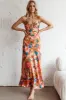 Sea Change Twist Bust Midi Dress Floral Orange sold by Selfie Leslie