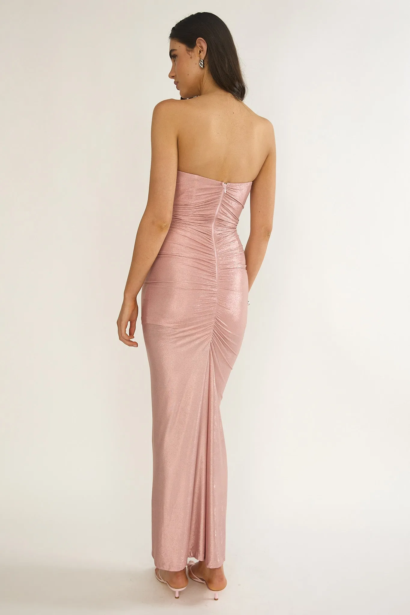 Nerina Strapless Ruched Maxi Dress Rose sold by Selfie Leslie product image thumbnail 2