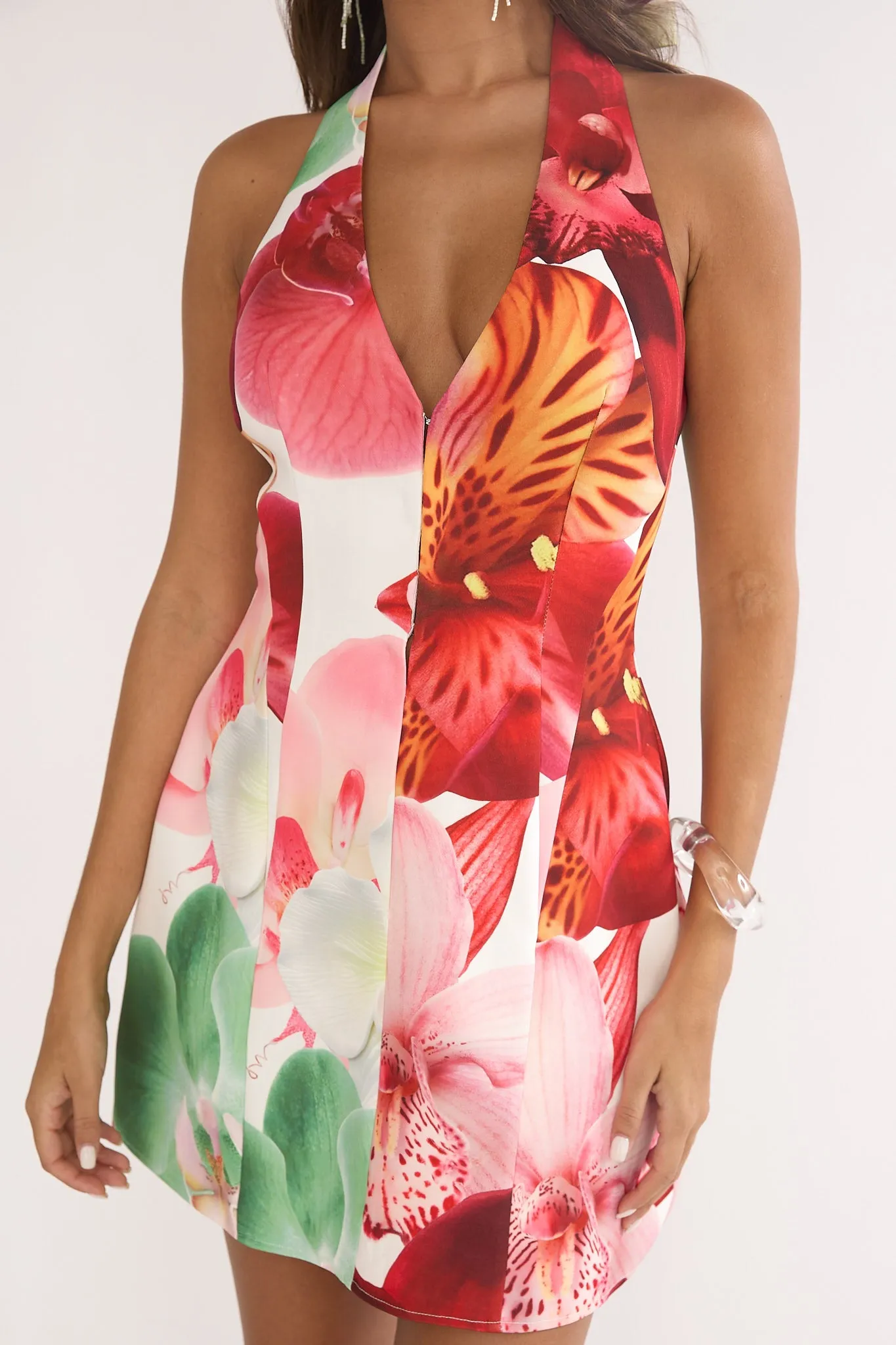Elisabet Halter Neck Mini Dress Print Floral sold by Selfie Leslie product image thumbnail 3