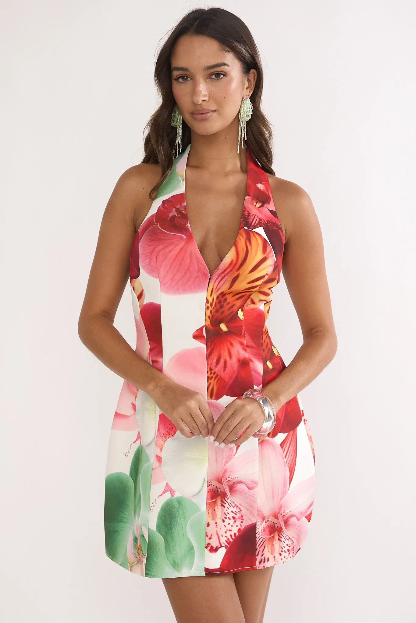 Elisabet Halter Neck Mini Dress Print Floral sold by Selfie Leslie product image thumbnail 5