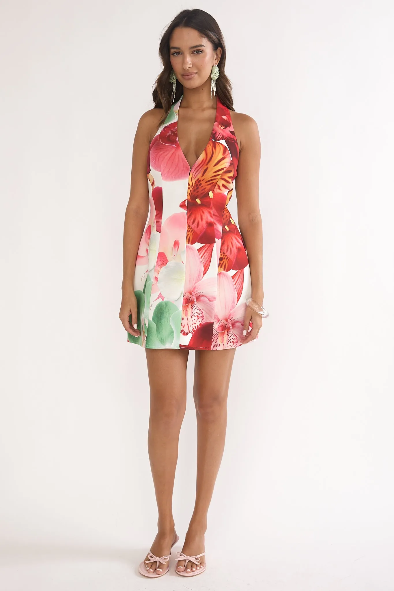 Elisabet Halter Neck Mini Dress Print Floral sold by Selfie Leslie product image thumbnail 4