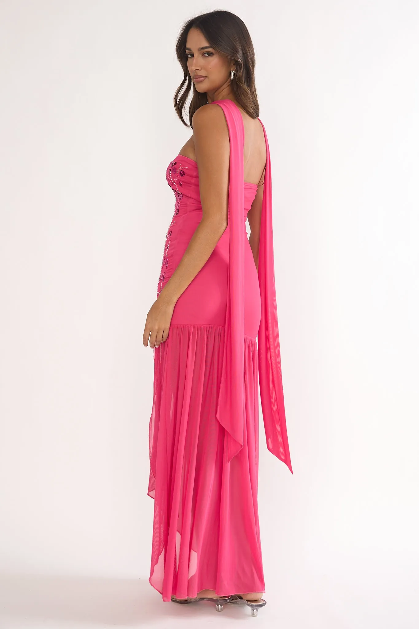 Jezra Strapless Sequin Embellished Maxi Dress Plum sold by Selfie Leslie product image thumbnail 4