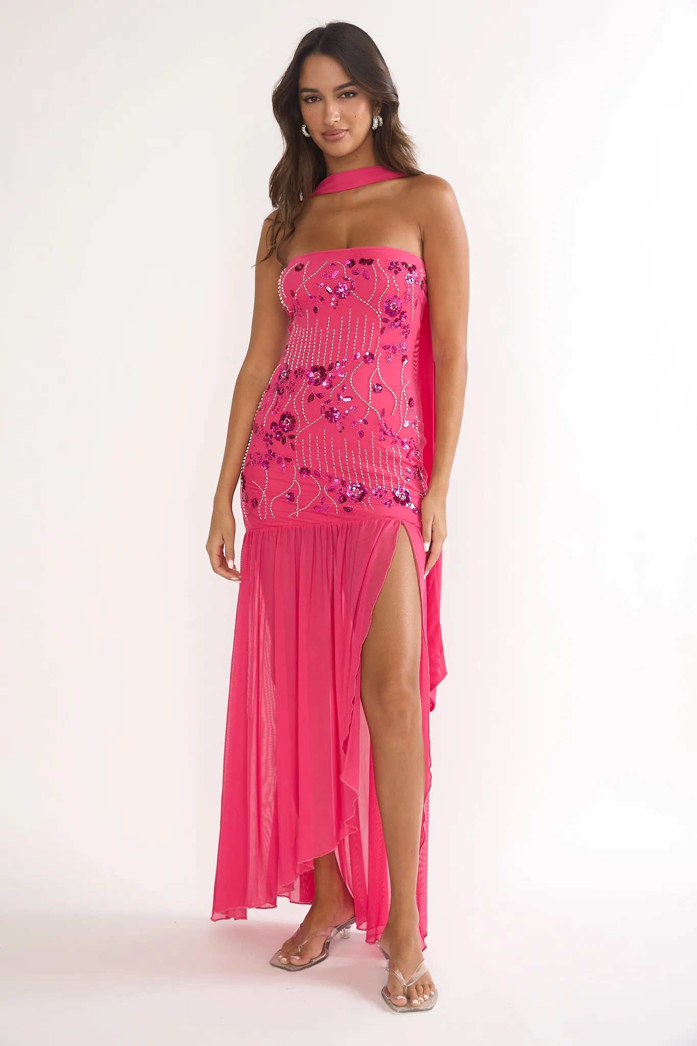 Jezra Strapless Sequin Embellished Maxi Dress Plum sold by Selfie Leslie product image thumbnail 3