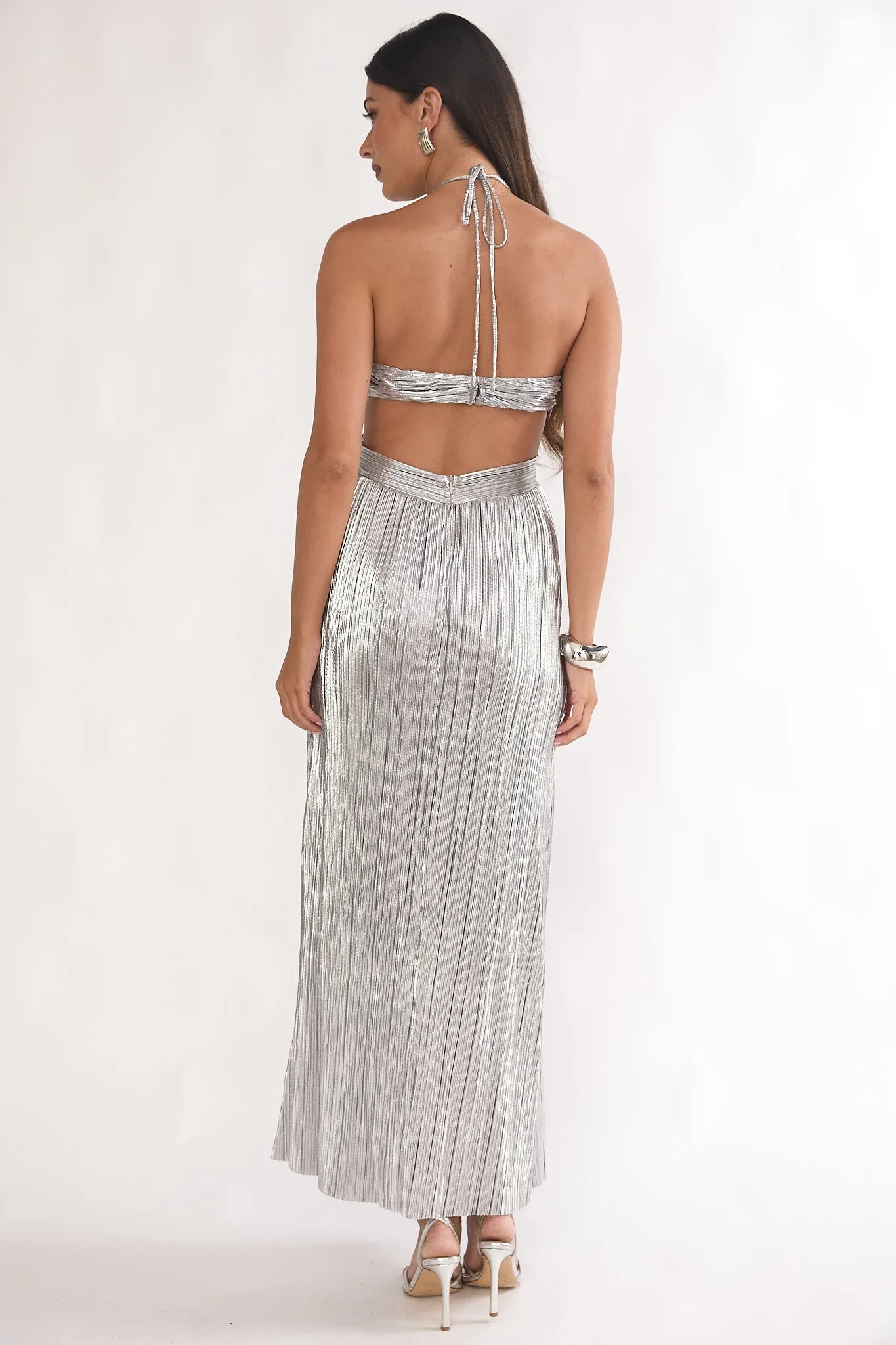 Isle Cut-Out Halterneck Maxi Dress Silver sold by Selfie Leslie product image thumbnail 2