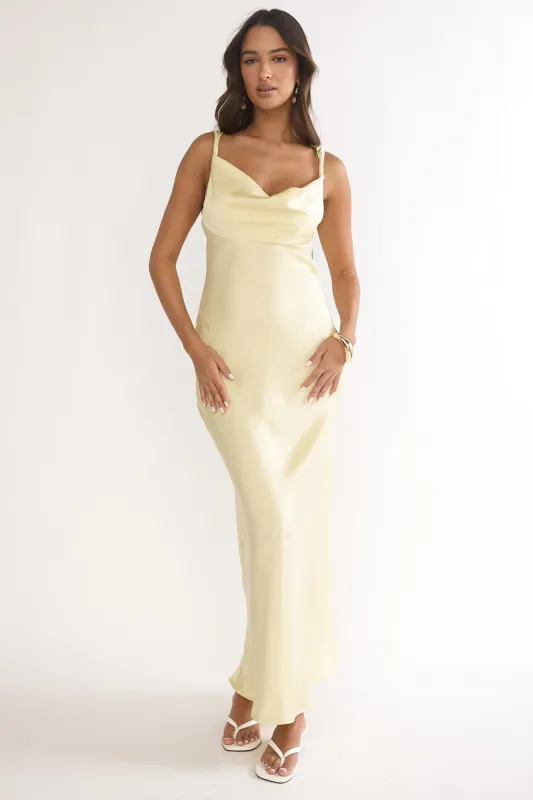 Limelight Luxe Triple Strap Back Maxi Dress Butter sold by Selfie Leslie