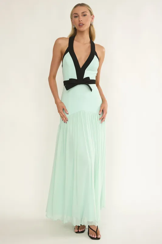 Aven Halter Bow Maxi Dress Mint sold by Selfie Leslie