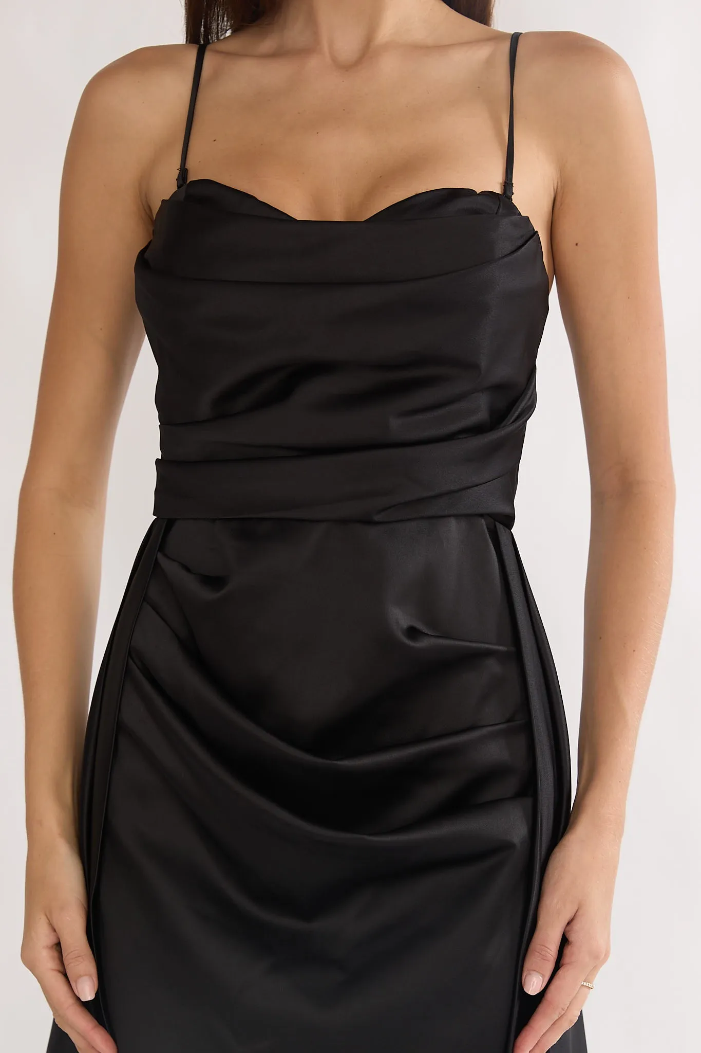 Asterelle Pleated Gathering Maxi Dress Black sold by Selfie Leslie product image thumbnail 3