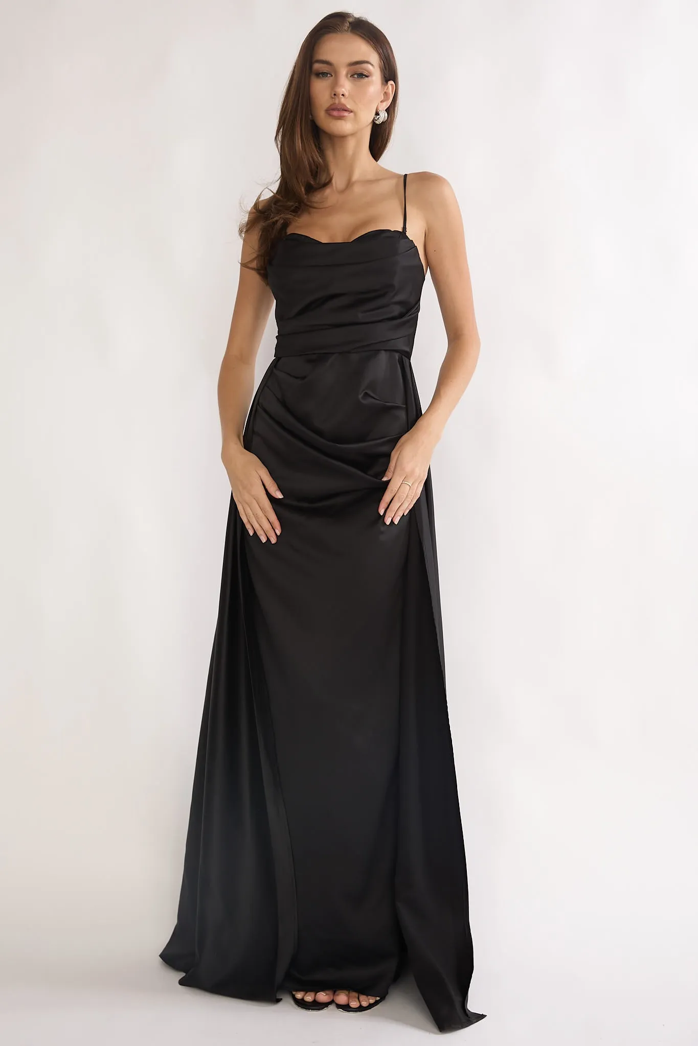 Asterelle Pleated Gathering Maxi Dress Black sold by Selfie Leslie product image thumbnail 4