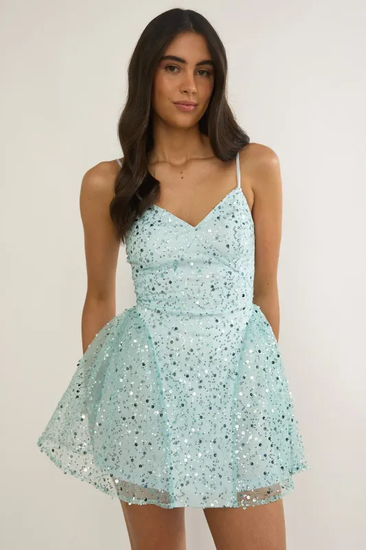 Roselisse Cami Strap Sequin Mini Dress Sage sold by Selfie Leslie