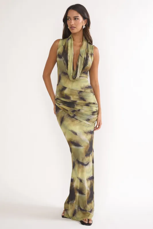 Veya Sleeveless Cowl Maxi Dress Moss sold by Selfie Leslie