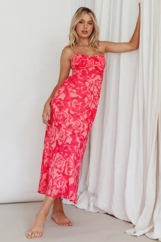 Nerida Twist Back Maxi Dress Swirl Pink sold by Selfie Leslie