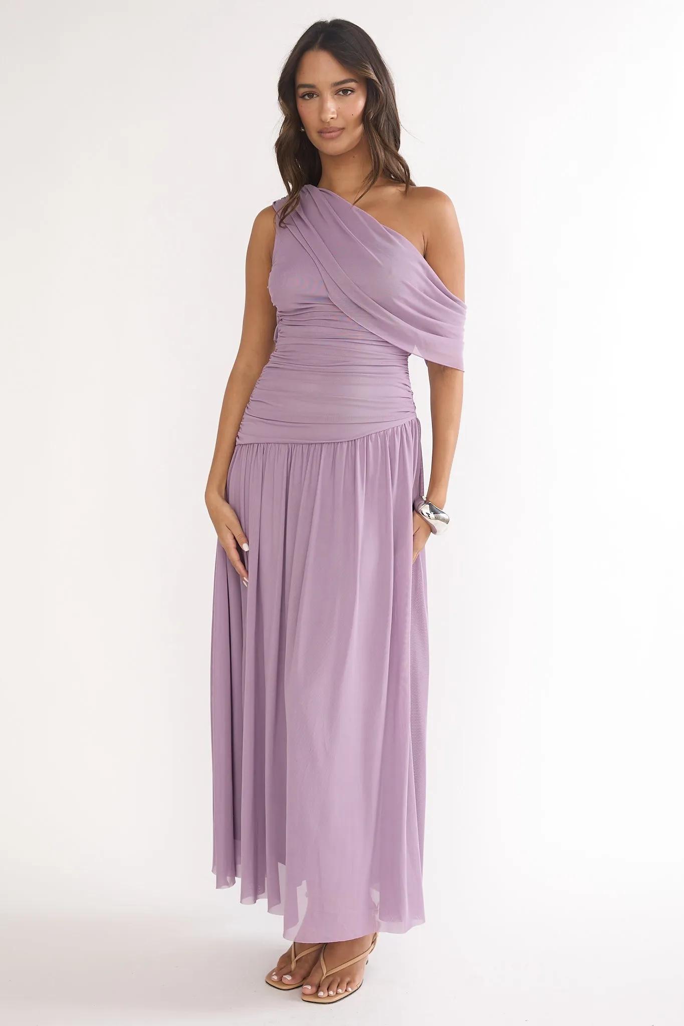 Amretha Asymmetric Neckline Maxi Dress Amethyst sold by Selfie Leslie product image thumbnail 5