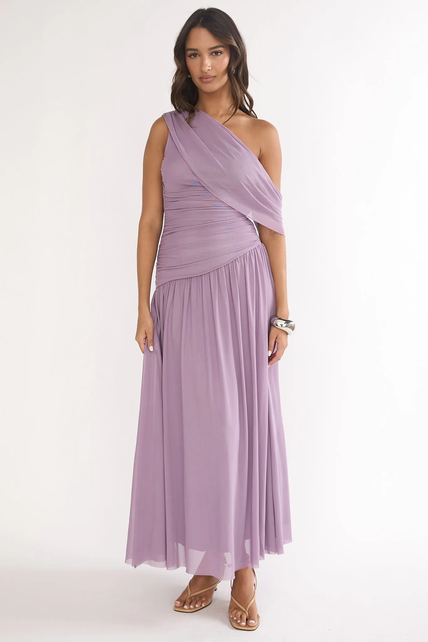 Amretha Asymmetric Neckline Maxi Dress Amethyst sold by Selfie Leslie product image thumbnail 4